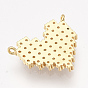 Brass Micro Pave Cubic Zirconia Pendants, Heart, Clear