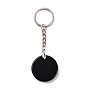 Porte-clés pendentif triskele/triskelion en pierres précieuses naturelles, avec porte-clés fendus en laiton