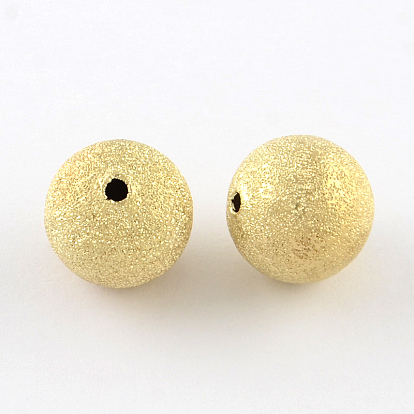 Perles en laiton texturées, sans cadmium et sans plomb, ronde