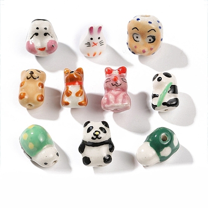Pearlized Handmade Porcelain Beads, Animal Theme