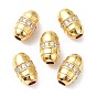 Brass Micro Pave Cubic Zirconia Beadsong-Lasting Plated, Real 18K Gold Plated, Column