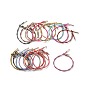 Couple Wave Pattern Nylon Round Cord Silder Bracelet with Brass Clasp for Women, Cadmium Free & Lead Free