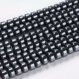 Non-Magnetic Synthetic Hematite Beads Strands, Flat Round/Disc