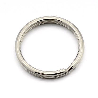 Оригинальный цвет 304 из нержавеющей стали сплит ключевые кольцо застежки для брелка решений, 32x2.2 мм