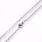 201 colliers de chaîne rolo en acier inoxydable, avec 201 perles et fermoir en acier inoxydable