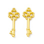 Rack Plating Alloy Pendants, Cadmium Free & Lead Free & Nickle Free, Clover Key Charms