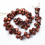 Natural Keshi Pearl Beads Strands, Cultured Freshwater Pearl, Dyed, Square