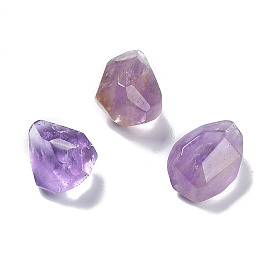 Natural Amethyst Beads, No Hole/Undrilled, Faceted, Nuggets