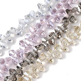 Pearl Luster Plated Electroplate Beads Strands, Faceted, Rhombus