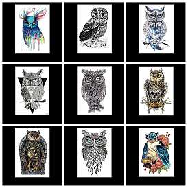 Owl Pattern Removable Temporary Water Proof Tattoos Paper Stickers