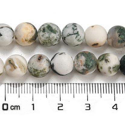 Arbre naturel agate agate dépoli perles de pierres précieuses rondes brins