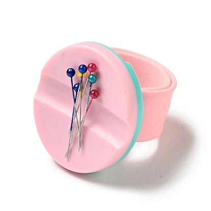 Magnetic Sewing Pincushion Wrist for Sewing, Magnetic Wristband Quilting Supplies, with Colorful Steel Needles