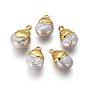 Natural Cultured Freshwater Pearl Pendants, with Brass Findings, Drop