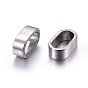 304 Stainless Steel Slide Charms/Slider Beads, For Leather Cord Bracelets Making, Oval