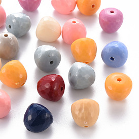 Perles acryliques opaques, facette, larme