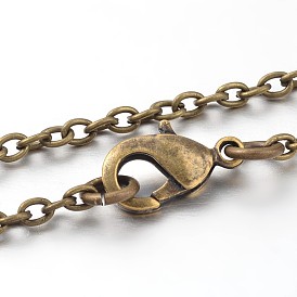 Iron Cable Chain Necklace Making, with Lobster Claw Clasps