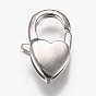 Polished 316 Surgical Stainless Steel Lobster Claw Clasps, Heart