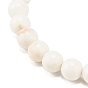 Bracelet extensible en perles de turquoise synthétique (teint), hématite et jade blanc naturel avec croix, bijoux en pierres précieuses pour femmes