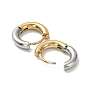Ion Plating(IP) Two Tone 304 Stainless Steel Huggie Hoop Earrings, with 316 Surgical Stainless Steel Pins for Women