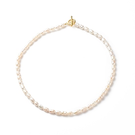 Ожерелье из бисера из риса с натуральным жемчугом для женщин