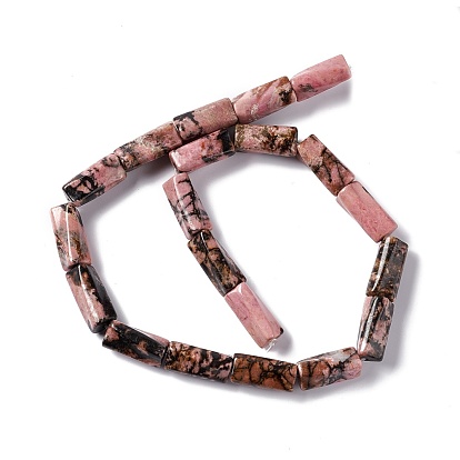 Natural Rhodonite Beads Strands, Twist Column