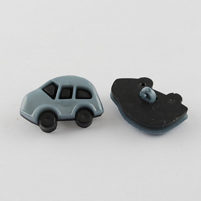 Acrylic Shank Buttons, 1-Hole, Dyed, Car, 16x25x8mm, Hole: 3mm
