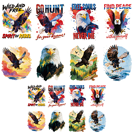 16Pcs 16 Styles Plastic Heat Transfer Film Logo Stickers Set, for DIY T-Shirt