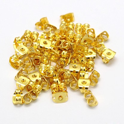 Brass Ear Nuts, Friction Earring Backs for Stud Earrings, 6x4x3mm, Hole: 1mm