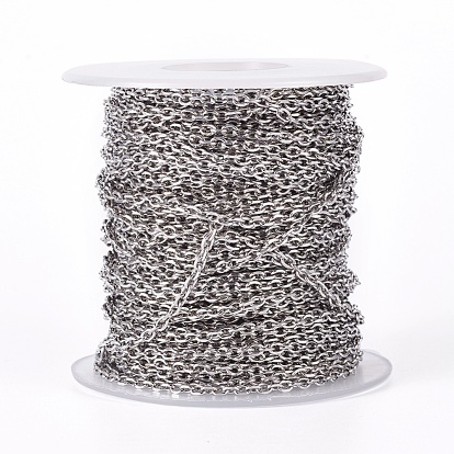 304 кабельные цепи из нержавеющей стали, цепи с алмазной огранкой, несварные, граненые, с катушкой, овальные