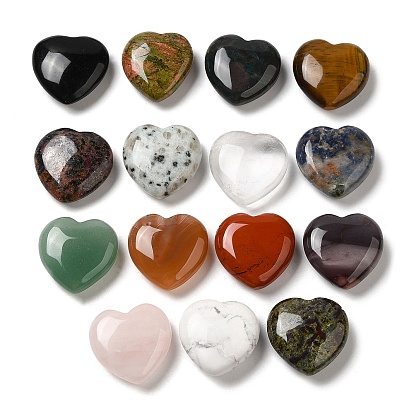 Pierres précieuses de guérison, coeur amour pierres, pierres de poche pour l'équilibrage du reiki