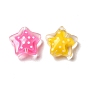 Glass Beads, with Polka Dot Pattern, Star