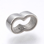 304 encantos de la diapositiva de acero inoxidable / perlas deslizantes, para hacer pulseras de cordon de cuero, oval