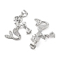 Brass Micro Pave Clear Cubic Zirconia Pendants, Mermaid Charms
