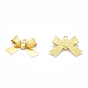 Brass Pendants, Lead Free & Cadmium Free & Nickel Free, Bowknot, Real 18K Gold Plated