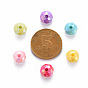 Opaque Acrylic Beads, AB Color Plated, Faceted Rondelle