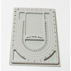 Rectangle Plastic Bead Design Boards, Necklace Design Boards, Flocking, 9.45x12.99x0.39 inch