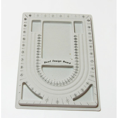 Rectangle Plastic Bead Design Boards, Necklace Design Boards, Flocking, 9.45x12.99x0.39 inch