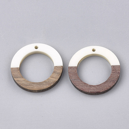 Resin & Walnut Wood Pendants, Ring