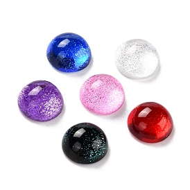 Electroplate Glass Cabochons, Half Round