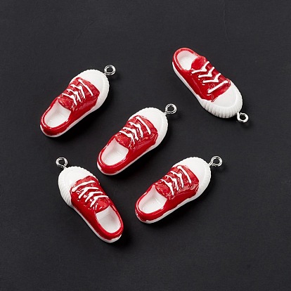 Resin Pendants, with Iron Loop, Shoes Charms