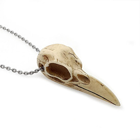 Resin Pendant Necklaces, with Alloy Chains, Bird