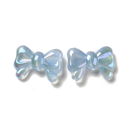 Luminous Acrylic Beads, AB Color Plated, Glitter, Bowknot