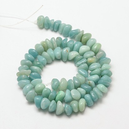 Natural Amazonite Nuggets Beads Strands, 7~9x7~9mm, Hole: 1mm, about 72~83pcs/strand, 15.7 inch