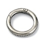 Tibetan Style 316 Surgical Stainless Steel Spring Gate Rings, Round Ring