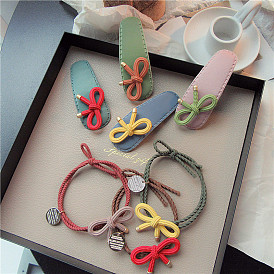 Simple PU Leather Butterfly Bow Hairpin Pendant Hair Accessories for Girls