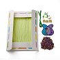 Creative DIY Flower Pattern Seed Bead Art Kits, with Paper Frame, Pushpin, Iron Wire, Educational Craft Painting Sticky Toys for Kids