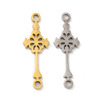 201 Stainless Steel Connector Charms, Cross Links