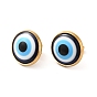 Resin Evil Eye Stud Earrings, 304 Stainless Steel Jewelry for Women