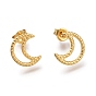 304 Stainless Steel Crescent Moon Stud Earrings, with Ear Nuts