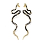 Boucles d'oreilles en émail serpent vif plaqué or 18k véritable, boucles d'oreilles longues en laiton avec zircone cubique pour fille femme